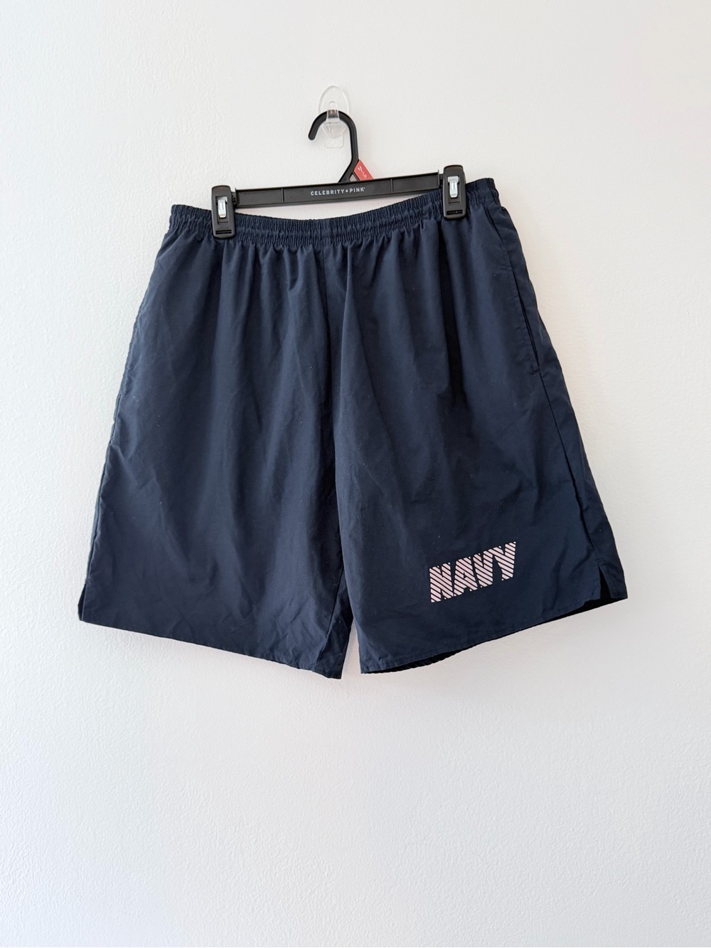 US Navy Soffe PT Shorts Large Blue Athletic Training Running Lined USA